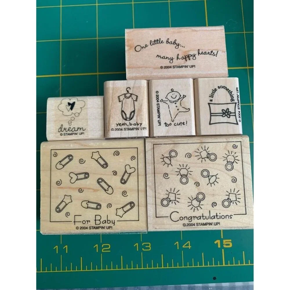 Stampin Up Baby Rubber Stamp Set 2004 Crafts Scrapbooking Cardmaking Cute Design
